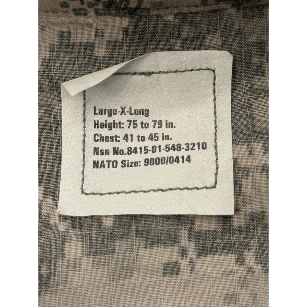 NWT Defender Jacket Mens Sz Large-X-Long Digital Camo BDU Full Zip Army Military